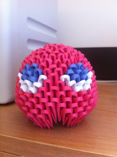  3D Origami Pacman Ghost -Blinky