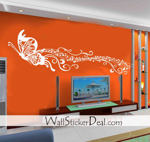 Butterfly Dancing with Music Wall Stickers