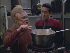  Chakotay does not approve Neelix's cooking