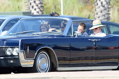  Driving around a strada, via set with Christian Bale in Los Angeles (June 4th 2012)