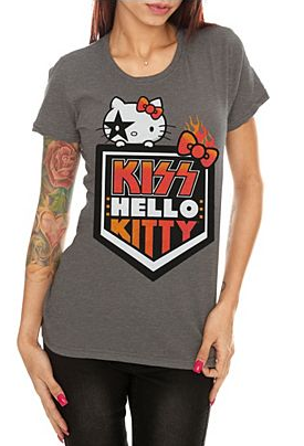  Hello Kitty 吻乐队（Kiss） 衬衫