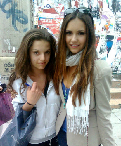 Nina with fan in Bulgaria,Sofia