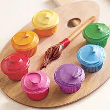 Rainbow Paint Cupcakes