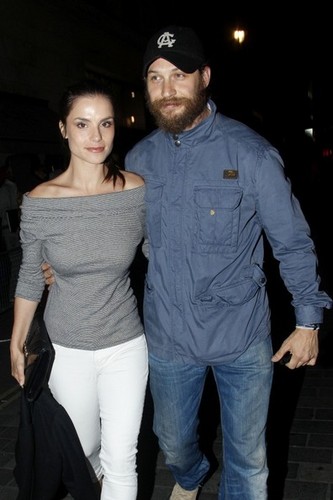  Tom Hardy outside the Prometheus after party at Aqua night club in London.