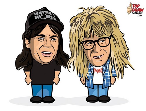 Wayne and Garth Cartoon Portrait