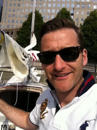  paul byrom-Getting set to go sailing on the Hudson.great way to clear the head