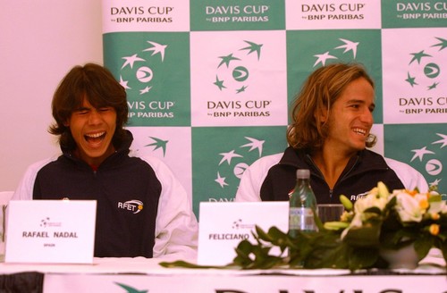 young Rafael Nadal and Feliciano Lopez