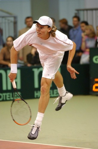young Tomas Berdych with long hair