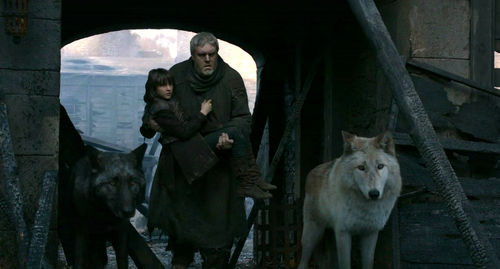  Bran and Hodor with Summer and Shaggydog
