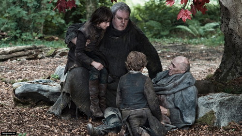  Bran and Rickon with Luwin and Hodor