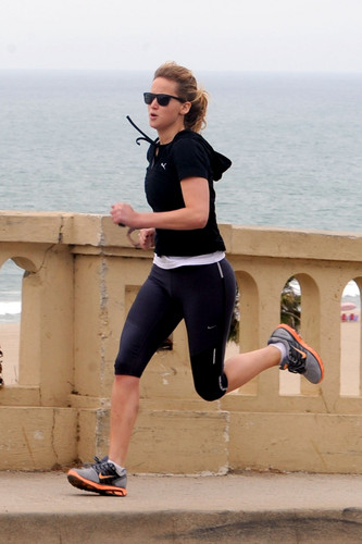 Jennifer going for a run along the Santa Monica coastline
