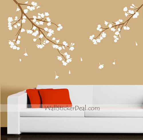 Lilac Cherry Blossom Branches Wall Sticker