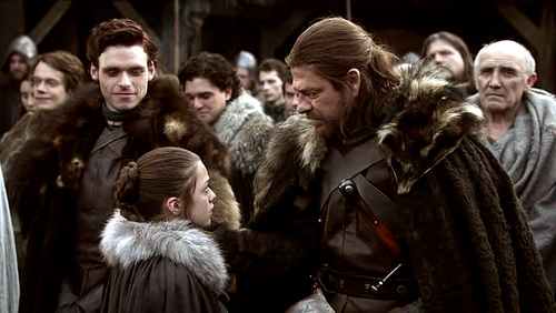  Ned with Arya and Robb