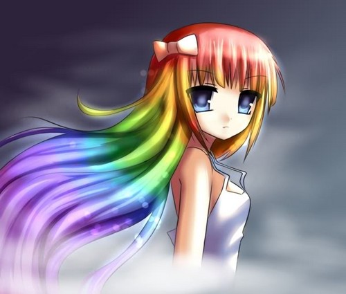 Rainbow anime girl