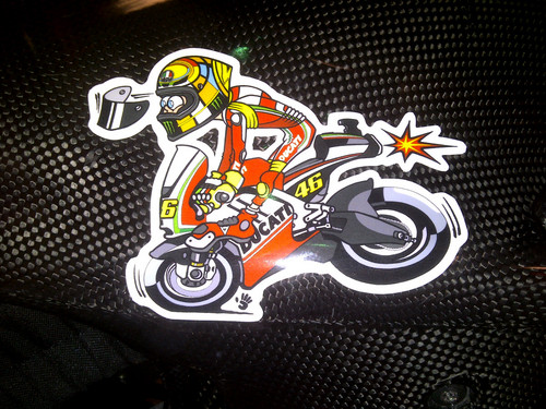  Stickers on Valentino's bike