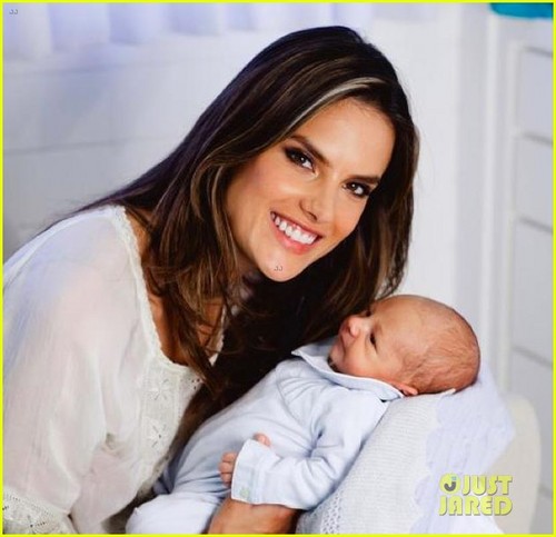 Alessandra has debuted the first photos of her newborn son Noah 