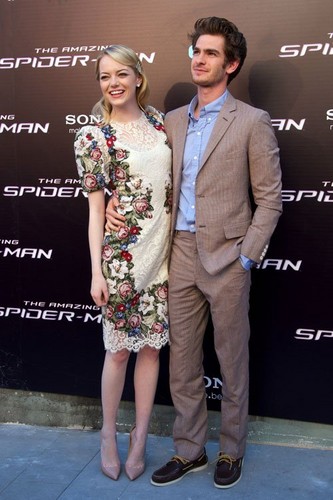  Emma Stone, Andrew Garfield and Rhys Ifans at the Spanish premiere of "The Amazing Spider-Man"