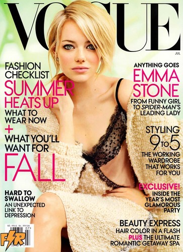  Emma Stone によって Mario Testino for Vogue US July 2012