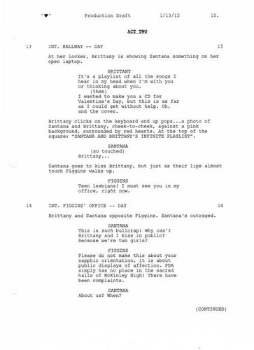  Full Scripted Scene: 3x13 심장 - Brittana lockers and Figgins 3 of 3