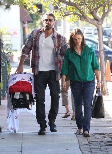  Jen and Ben were out and about with baby Samuel