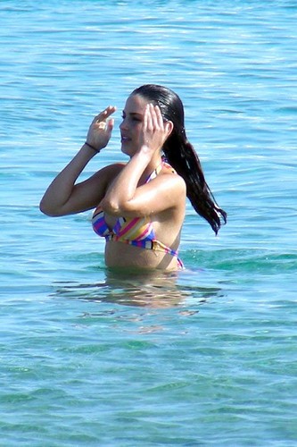 Jessica hanging out on the beach in Ibiza