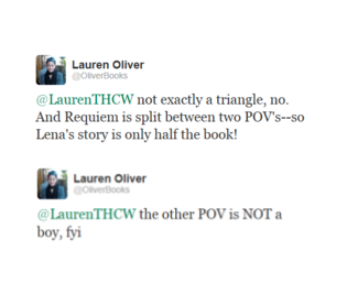  Lauren Oliver tweets about Requiem!