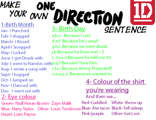  Make Your Own 1D Sentence