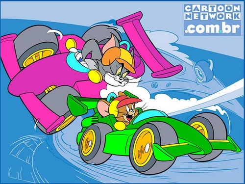  Tom and Jerry in race cars!