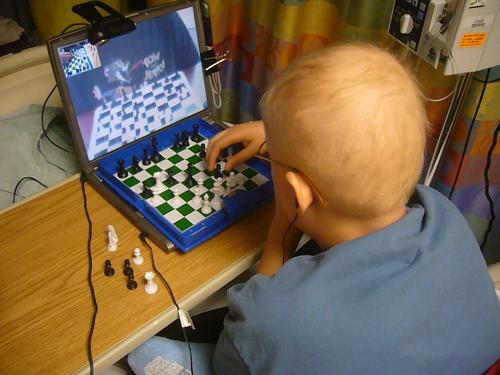evan playing virtual chess