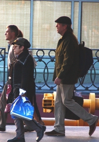  hugh laurie at the train station in St. Petersburg( Russia)