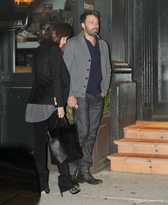 Ben and Jen arriving in a restaurant to celebrate their 7th wedding anniversary