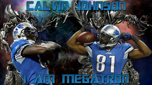  Calvin Johnson I Am Megatron Detroit Lions achtergrond
