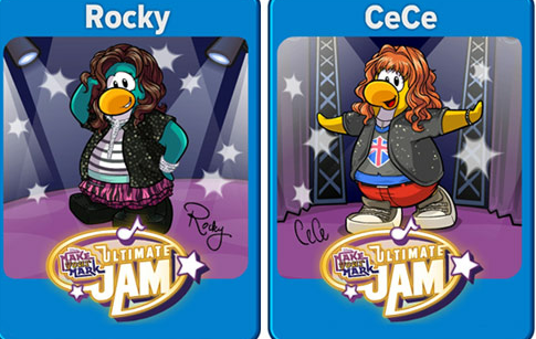  Club penguin, auk meets rocky and cece from Disney channels shake it up