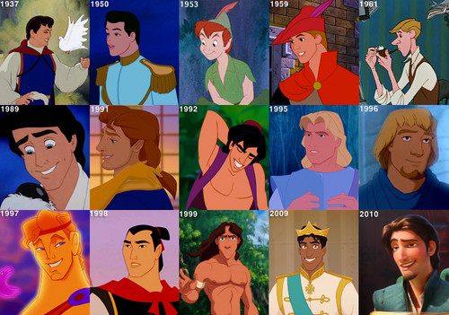 Disney Princes/Leading Men Over the Years