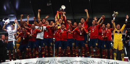  Euro 2012 final: Spain v Italy - Spain celebrating victory