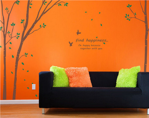  Find Happiness albero With Birds bacheca Sticker