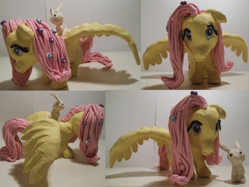Fluttershy and Angel sculpture