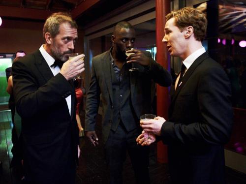  Hugh Laurie with Benedict Cumberbatch and Idris Elba @ GQ MOTY awards