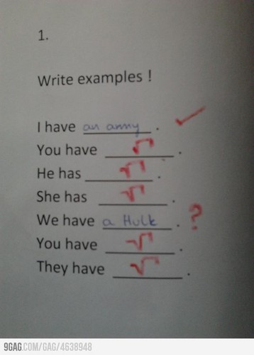  Just the first exercise at my english course.