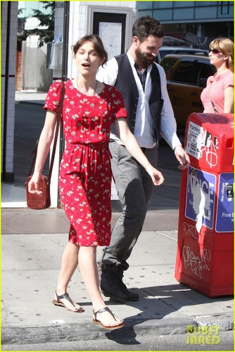 Keira and Adam on the set of Can A Song Save Your Life?