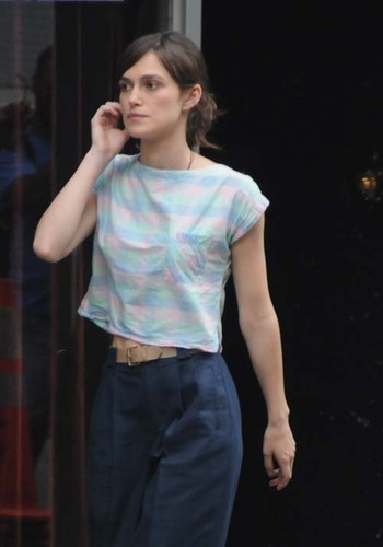  Keira on the set of 'Can A Song Save Your Life' in New York City