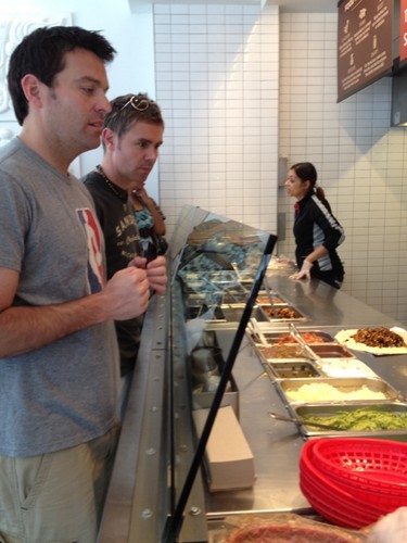  Neil and Ryan eating at Chipotle for the first time