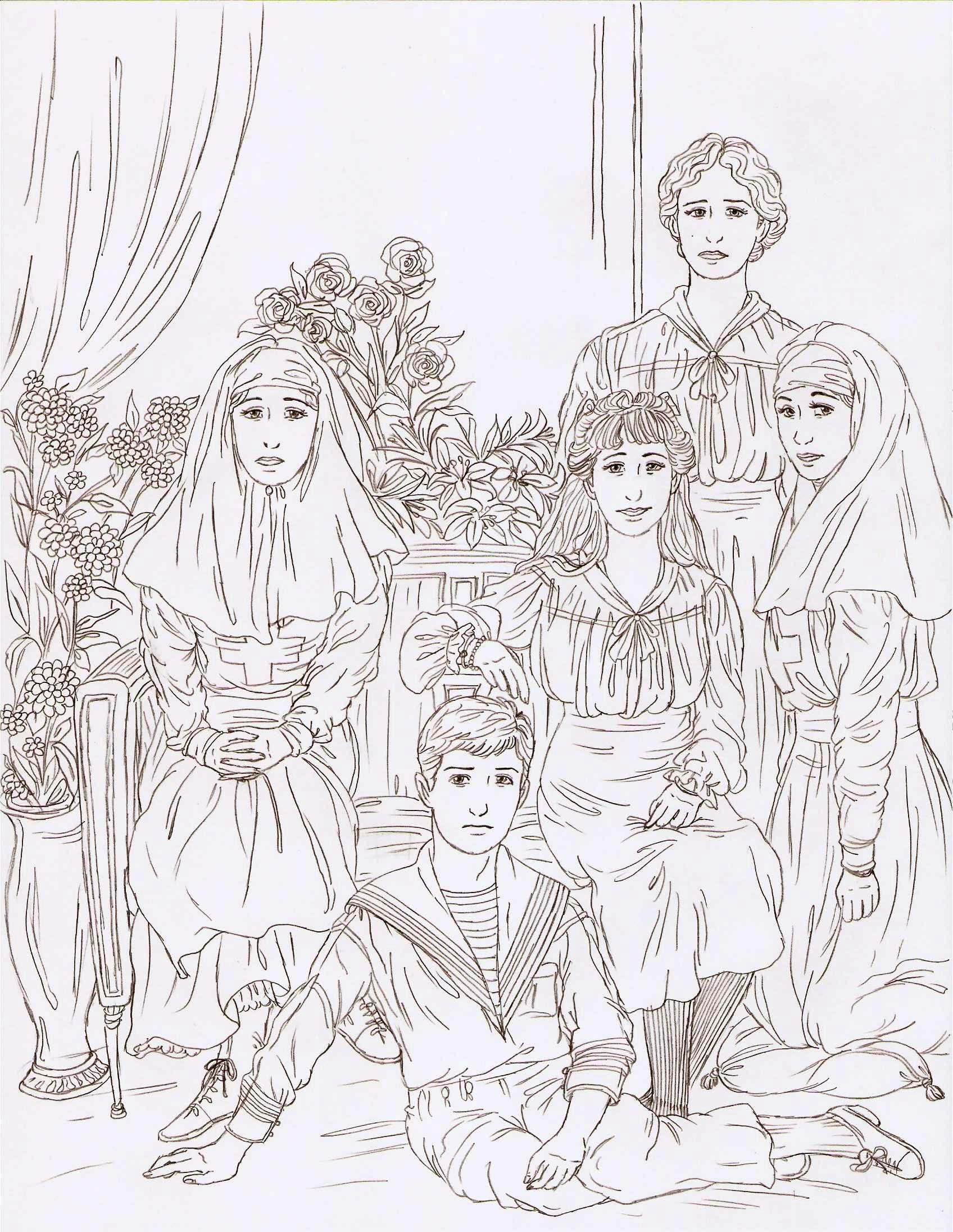 Царская семья Романовых рисунок