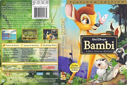  Walt डिज़्नी DVD Covers - Bambi: 2 Disc Platinum Edition
