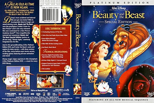  Walt डिज़्नी DVD Covers - Beauty and the Beast: Platinum Edition