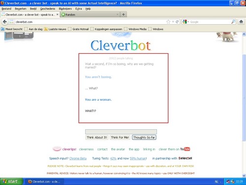  Am I the only one who's insulted سے طرف کی Cleverbot?