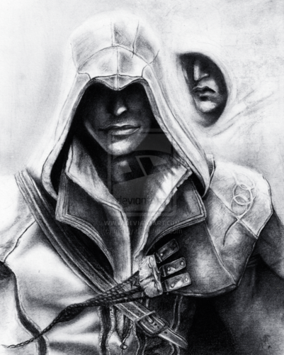  Ezio assassins creed graphite drawing