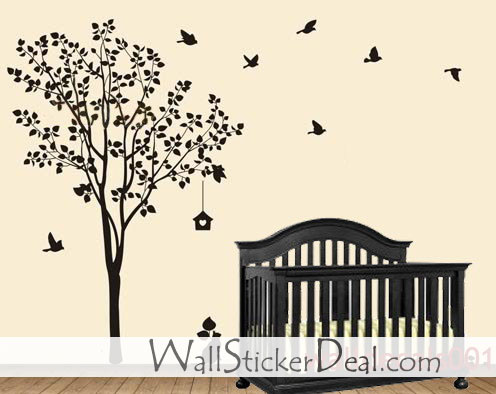  Happy 나무, 트리 with birds 벽 Sticker
