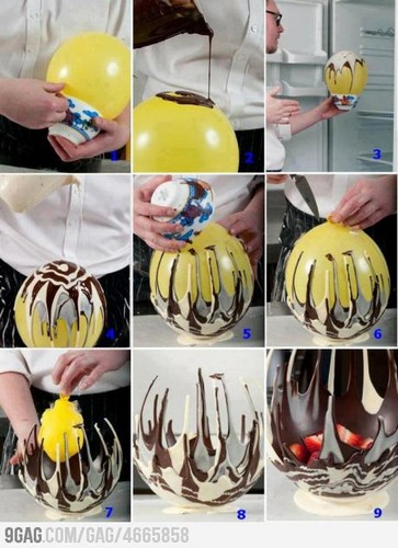  How to make a চকোলেট bowl using a ballon!