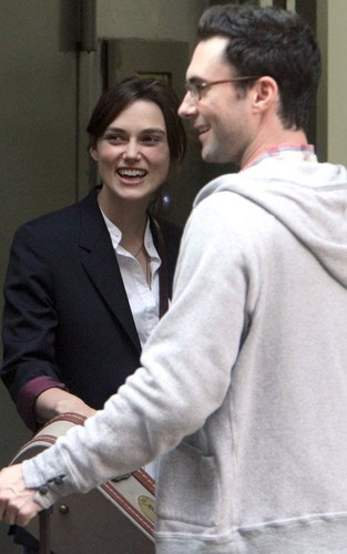  Keira and Adam filming "Can A Song Save Your Life?" in New York City